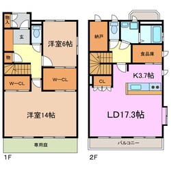 原田様メゾネットの物件間取画像